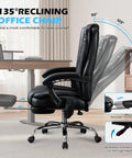 Massaging Office Chair With Foot Rest And Heat, 6 Point Vibration, Ergonomic Big And Tall Desk Chair For 500lbs, reclining illustration