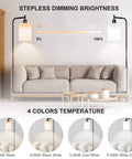 Floor Lamp With Remote And Foot Control Rustic Standing Light With Four Color Temperature Modes Jade Matte Glass Shade