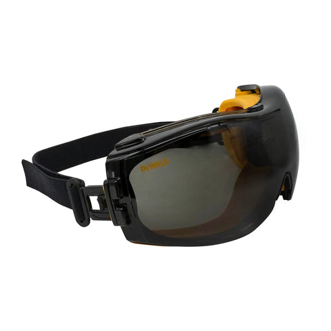 Concealer Smoke Anti Fog Dual Mold Safety Goggles With ToughCoat Scratch Resistant Lens visible from a side angle