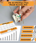 Hands assembling electrical component with 304 Stainless Steel Size 6-32 UNC Phillips Pan Head Machine Screws Assortment Kit In Ten Sizes.