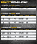 Fitment chart for Front Wheel Bearing Hub Assembly 5 Lug With ABS For Malibu 2004-2012, Cobalt 2008-2010, HHR 2008-2010, Pontiac G6, Saturn Aura