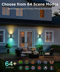 Totally Transform Your Patio With These Smart Outdoor Wall Lights Featuring Smooth Rgbicww Color Swaps And Sleek Top And Bottom Glow In A Tough 2 Pack Design Serving A Dang Good 1200 Lumen Kick For Any Front Porch Or Backyard Setup.