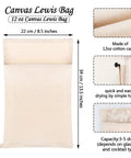 Heavy Duty Canvas Lewis Ice Crushing Bags 2 Pack Bartender Gear With Tight Seal Flap, 8.5 x 13.5in cotton bag for crushed ice.