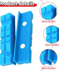 Two Pack Rubber Vise Jaw Pads With Multi Groove Textured Inserts for bench vise clamps and tools, universal fit