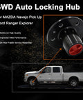 Manual Free Wheel Bearing Locking Hubs Replacement For 1983 To 1997 Ford Ranger Explorer Mazda Navajo B2300 B3000 B4000 OE AVM467HP Two Piece Direct Fit