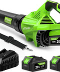 Beast Cordless Leaf Blower With Upgraded 1200W Brushless Motor, 700 CFM air, two 5.2Ah batteries, charger, shoulder strap