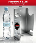 1.5 Ton Floor Jack Wall Mount Rack For Low Profile Hydraulic Jacks And Trailers, Heavy Duty Solid Steel Storage Holder, 80 Lb Capacity, Keeps Your Garage Clear And Safe, Silver Finish, next to a 500ml water bottle for size comparison