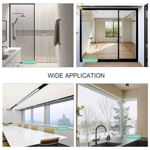 Clear Window Security Film Adhesive 2 Mil Anti Shatter UV Blocking Shield for Home and Office used on bathroom, door, office, kitchen