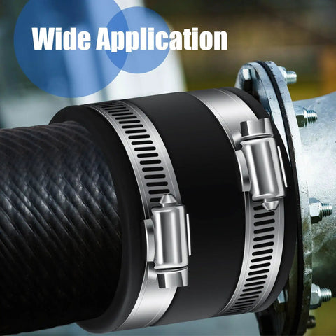 4 Piece 2-1/2 Inch Dust Control Flex Cuffs With Stainless Steel Hose Clamps And Flexible PVC Couplings, wide application view