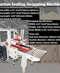 Auto Carton Sealing And Strapping Machine 2-In-1 Industrial Box Packaging Tapper With Polypropylene Strap Winder adjustable width specifications