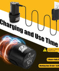 Powerful 19500 RPM Cordless Angle Grinder With 4000mAh Battery charging setup