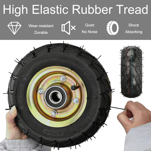 High Elastic Rubber Tread Trusted Beefy 8 And 10 Inch Swivel Caster Wheels 2 Pack Heavy Duty Pneumatic Rubber Casters