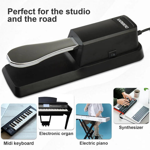 Universal Sustain Pedal For Keyboard With Polarity Switch Beefy Workhorse Premium Alloy Construction Non Slip Foot Pedal