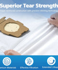Close-up of 10 Pack 204814 Filter Plus Vacuum Bags with Avalon Sentria fits G3-G12, showing 5-layer material for strong filtration.