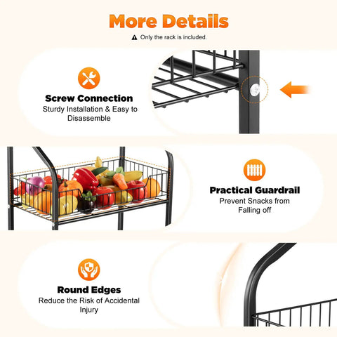 Heavy Duty Four Tier Mesh Display Rack With Ten Secure Hooks Mobile Snack Organizer Cart Featuring Smooth Gliding Locking Casters Straight Up Game Changing Storage