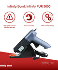 Dual Temp Corded PUR Hot Melt Glue Gun For 50 Gram Cartridges With 500W Heater Digital Temperature Readout And Continuous Use