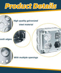 8 Pack 4 By 4 Inch Metal Electrical Boxes With Covers For Ceiling Or Wall Mount Galvanized Steel 21 Cubic Inches Capacity One And A Half Inch Deep Rust Resistant Built Tough For Clean Cable Runs, galvanized steel box with multiple openings