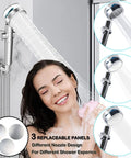 High Pressure Shower Head Kit With Handheld Turbo Fan Next Level Water Pressure Replacement Hose And Bracket Cotton Filters