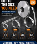 Buy Custom Cut Stainless Steel Hose Clamp By The Foot Roll For Pipe And Radiator Hosing With Heavy Duty Worm Gear Screw Lock For Any DIY Fix Or Pro Job On Ducts And Tubes, 304 stainless steel roll, custom sizes
