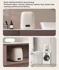 Game Changing 9L Portable Washing Machine With Spin Dryer And Clever Hidden Drain Hose, Mini Clothes Washer for tight spaces on countertop.