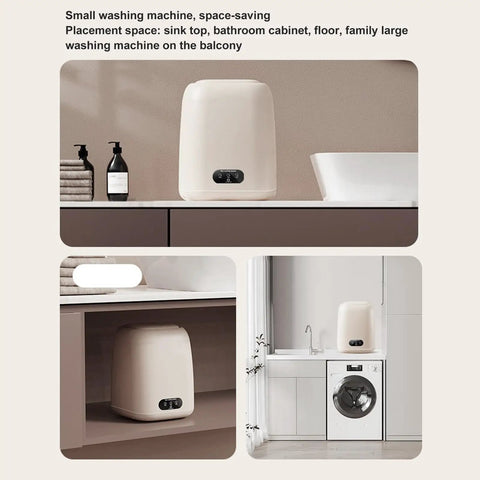 Game Changing 9L Portable Washing Machine With Spin Dryer And Clever Hidden Drain Hose, Mini Clothes Washer for tight spaces on countertop.