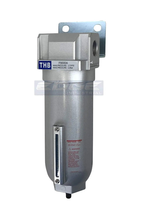 Built Tough High Flow In Line Particulate Filter And Water Trap For Compressed Air Systems With 5 Micron Filtration, Metal Bowl, Auto Drain, Three Quarter Inch NPT, 11 Oz Capacity