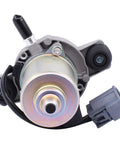 Front view of NewYall UP-28 electric power brake booster vacuum pump with metal pulley and gray electrical connector.
