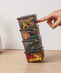 Stacked 10 Pack Small Plastic Storage Containers With Lids Black Square Mini Boxes For Beads Crafts Jewelry Findings