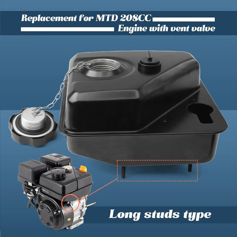 Gas Fuel Tank With Roll Over Valve Replacement For Garden Tillers Easy Install Bolt On Compatible With Cub Cadet FT24 RT35 RT45