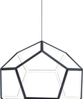 Sleek Matte Black One Light Pendant Ceiling Lamp Built With Tough Steel Frame And Adjustable Drop Cord for modern kitchen use.