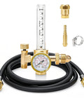 Argon Regulator Flow Meter With Welding Hose For MIG TIG Welding, CGA-580 Inlet, Smooth Flow, Works With Argon CO2 Helium And More Gas Cylinders, Easy Hookups And Multi-Size Connection Options, brass regulator with hose