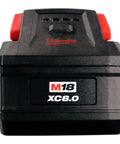 Front view of M18 RedLithium High Output 18V 8.0Ah Lithium-Ion Battery Pack for Cordless Power Tools, showing XC8.0 label.