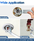 Slick Hassle Free Universal One Half Inch Fire Sprinkler Head Wrench in use, designed for concealed, recessed and exposed sprinklers.