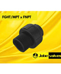 Heavy Duty Garden Hose Adaptor Three Quarter Inch NPT To Garden Hose And One Inch Pipe With Swivel UV Reinforced Nylon And Nitrile Seals Backnut Twist Prevention Tough As Nails Yet Lightweight Durable Fitting, black threaded fitting