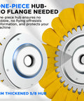 8 Inch S Shape Airway Buffing Wheel Kit For Metal Polishing with 16 Layer Aluminum Buffing Wheels, hub detail, yellow pad
