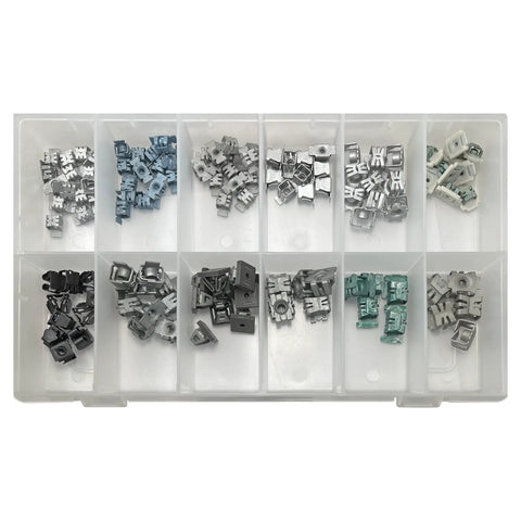 105 Piece GM Specialty Nut Assortment Kit For Automotive Body Panels And Trim 12 Types For Bumper Grill Fender And More