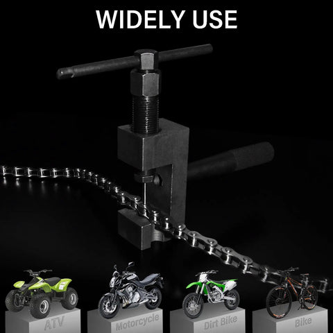 Chain Breaker Rivet Tool Kit For Motorcycles And ATVs Chain Link Cutter Roller Chain Connecting Puller on black background