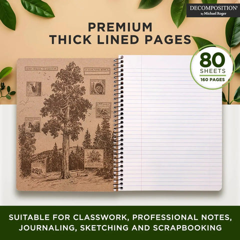 Open Mermaids College Ruled Spiral Notebook 9.75 by 7.5 Journal With 160 Lined Pages Made From 100 Percent Recycled Paper