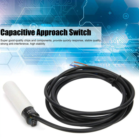 Inductive Proximity Switch With 8mm Sensing Distance 90 250VAC Capacitive Approach Sensor Three Feet Power Cord Durable ABS Housing