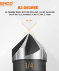 Five Flute Countersink Drill Bit Set Pro Grade Dope Performance 82 Degree High Speed Steel Quarter Inch Hex Shank