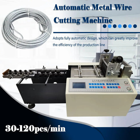 Heavy Duty Automatic Wire Cutting Machine For Stainless Steel And Copper Wire with digital controls and wire spool.