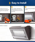 Installation steps for Ultra Bright 100W LED Wall Pack Dusk To Dawn Outdoor Security Lighting 13000 Lumens 5000K Daylight 120 Beam