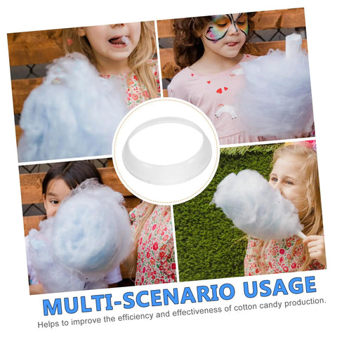 Cotton Candy Machine Guard Cover For Sugar Floss Makers Lightweight And Reusable Enclosure Easy To Clean Indoor Use Mess Free Protection That Keeps Little Fingers Safe And Your Countertop Clean showcased against kids enjoying cotton candy.