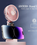 Portable Personal Fan With 4200mAh Battery And Digital Display 5 Speed Settings For Outdoor And Indoor Use Foldable 3 In 1 Handheld