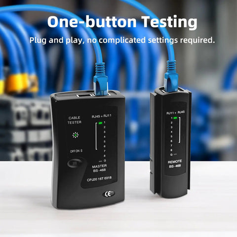 RJ45 RJ11 Ethernet Cable Tester For CAT5e To CAT7, portable master and remote units with LED indicators
