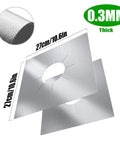 Double Thickness 0.3 mm Gas Stove Burner Liners 8 Pack Nonstick Reusable Stove Top Covers Cuttable 10.6 By 10.6 Inches Silver