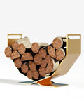 Heavy Duty Firewood Rack Built Tough For Indoor And Outdoor Use Decorative Gold Wood Holder With Large Capacity Easy Foldable Design