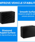 Solid Rubber Lift Pads For Auto Lifts And Jacks No Slip Jack Stand Pads Heavy Duty 6.3x4.7x2 Inches Black Surface