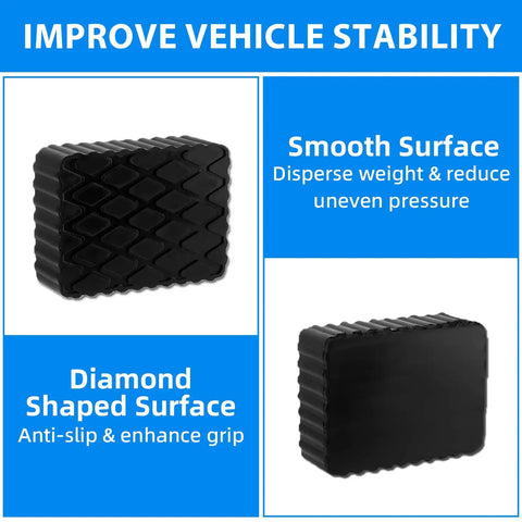 Solid Rubber Lift Pads For Auto Lifts And Jacks No Slip Jack Stand Pads Heavy Duty 6.3x4.7x2 Inches Black Surface
