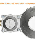 Heavy Duty 300k BTU two stage RV propane regulator with aluminum body and brass inlet